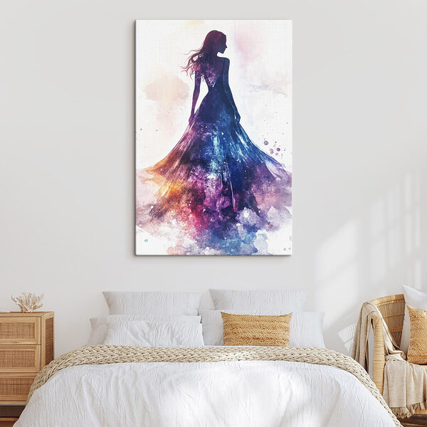 Vrouw in een jurk Canvas Schilderijen Vrouw in een jurk
