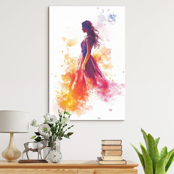 Vrouw in een jurk Canvas Schilderijen Vrouw in een jurk