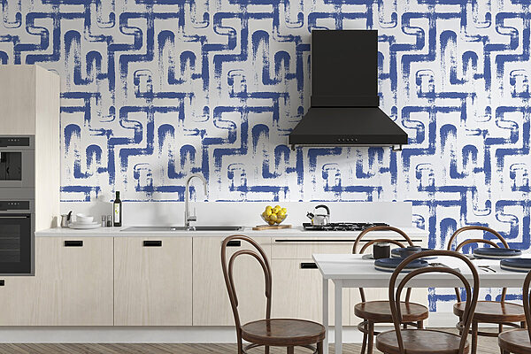 Blauw en wit patroon Fotobehang Blauw en wit patroon