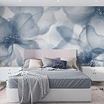 Fotobehang Groep bloemen op witte achtergrond