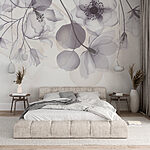 Fotobehang Elegant bloemmotief in gedekte tinten