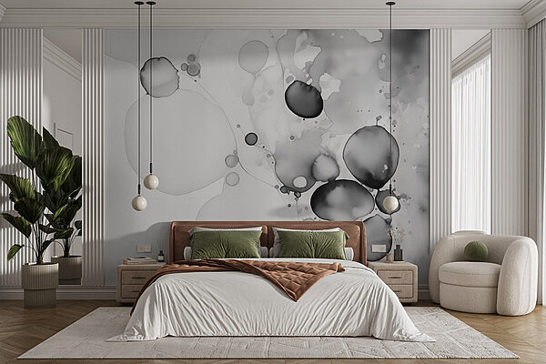 Abstracte zwart-wit ontwerpelementen Fotobehang Abstracte zwart-wit ontwerpelementen