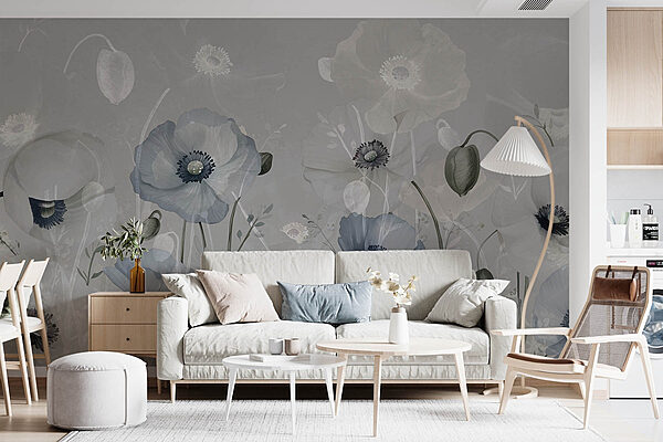 Delicate bloemen in zachte kleuren Fotobehang Delicate bloemen in zachte kleuren
