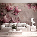 Fotobehang Delicate bloesems in zachte tinten