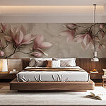 Fotobehang Delicate bloemen in zachte pasteltinten