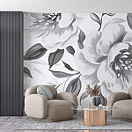 Fotobehang Florale elegantie in monochrome stijl