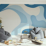 Fotobehang Blauwe en witte achtergrond