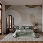 Fotobehang Witte en bruine swirls