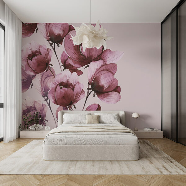 Delicate bloemen in zachte tinten Fotobehang Delicate bloemen in zachte tinten