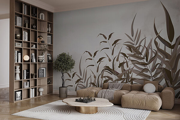 Plant met bruine bladeren Fotobehang Plant met bruine bladeren