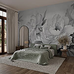 Fotobehang Elegante bloemen in monochrome tinten