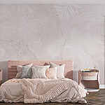 Fotobehang Wit en roze bloemenpatroon