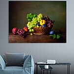 Canvas Schilderijen Fruitmand op tafel