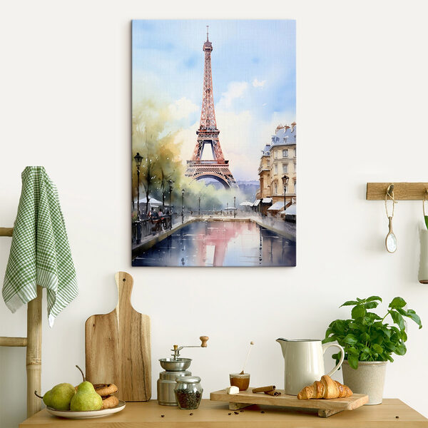 Aquarel van een toren Canvas Schilderijen Aquarel van een toren