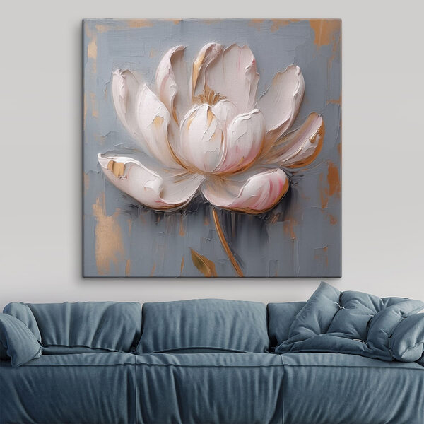 Schilderij van een bloem Canvas Schilderijen Schilderij van een bloem