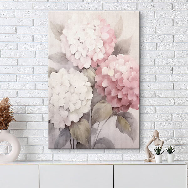 Schilderij van roze bloemen Canvas Schilderijen Schilderij van roze bloemen
