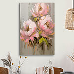 Canvas Schilderijen Schilderij van roze bloemen