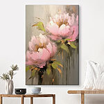 Canvas Schilderijen Schilderij van roze bloemen