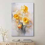 Canvas Schilderijen Groep gele en witte bloemen