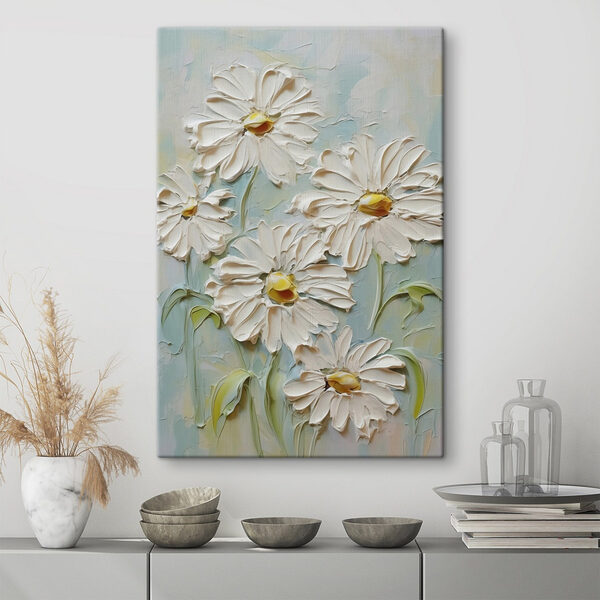 Schilderij van witte bloemen Canvas Schilderijen Schilderij van witte bloemen