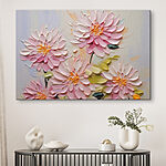 Canvas Schilderijen Schilderij van bloemen op een wit oppervlak