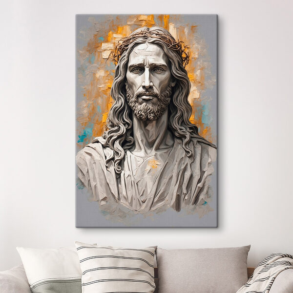 Beeld van een man met een doornenkroon Canvas Schilderijen Beeld van een man met een doornenkroon