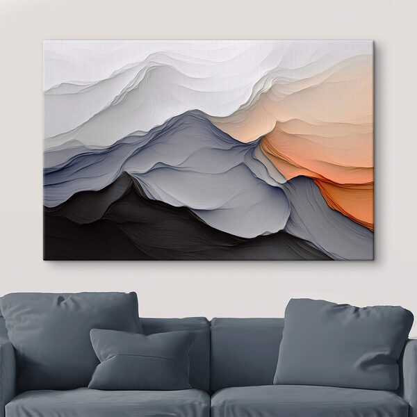 Witte en zwarte bergen Canvas Schilderijen Witte en zwarte bergen