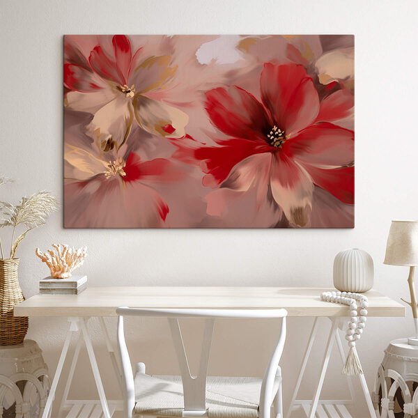 Levendige bloemen in zachte pasteltinten Canvas Schilderijen Levendige bloemen in zachte pasteltinten