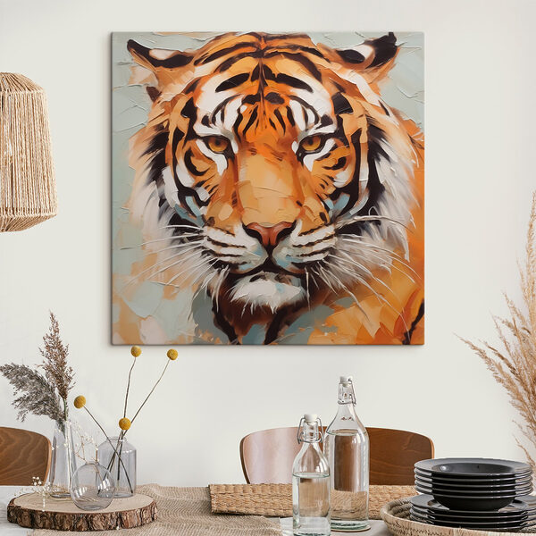 Tijger met gebroken glas Canvas Schilderijen Tijger met gebroken glas