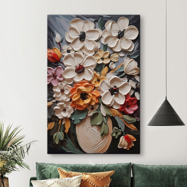 Prachtige bloemen in levendige kleuren Canvas Schilderijen Prachtige bloemen in levendige kleuren