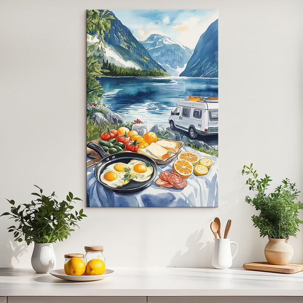 Van naast een meer Canvas Schilderijen Van naast een meer