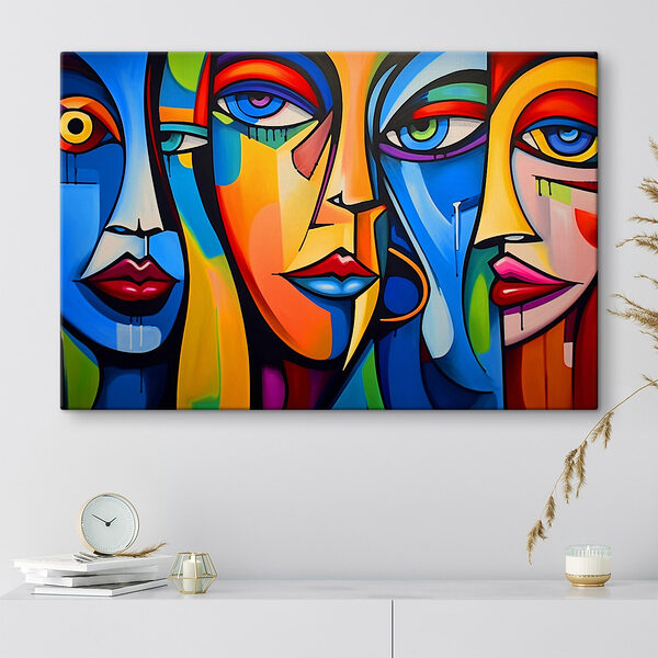 Schilderen van gezichten en lippen Canvas Schilderijen Schilderen van gezichten en lippen