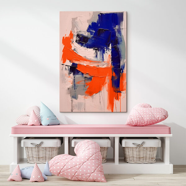 Schilderen met blauwe en oranje verf Canvas Schilderijen Schilderen met blauwe en oranje verf