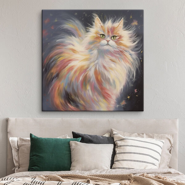 Kat met lang haar Canvas Schilderijen Kat met lang haar
