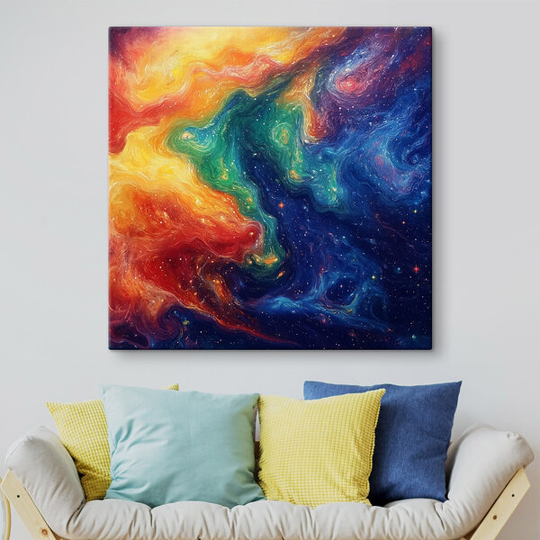 Kleurrijke wervelingen van licht Canvas Schilderijen Kleurrijke wervelingen van licht