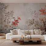 Fotobehang Wall murals Painting of flowers on a wall