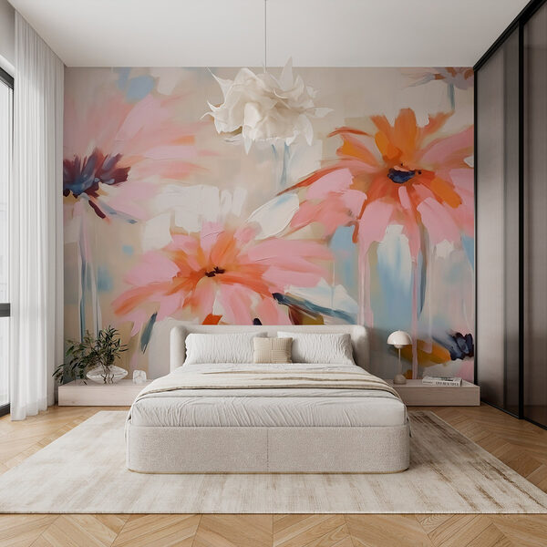 Schilderen van bloemen Fotobehang Schilderen van bloemen