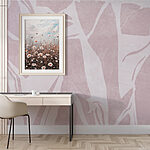 Fotobehang Roze en wit patroon
