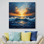 Canvas Schilderijen Zonsondergang over de oceaan