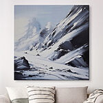 Canvas Schilderijen Besneeuwde bergketen