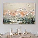 Canvas Schilderijen Schilderij van een bergketen
