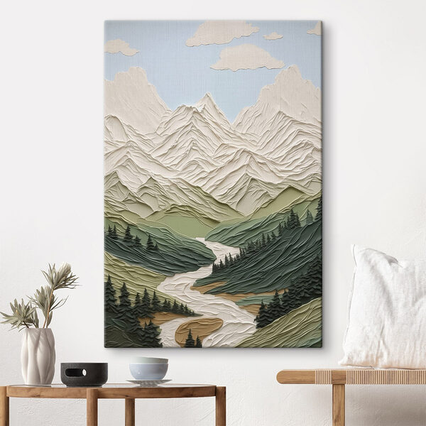 Papieren uitsnede van een berg Canvas Schilderijen Papieren uitsnede van een berg