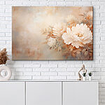 Canvas Schilderijen Schilderij van bloemen op een muur