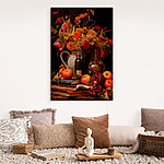 Canvas Schilderijen Stilleven met fruit en bloemen