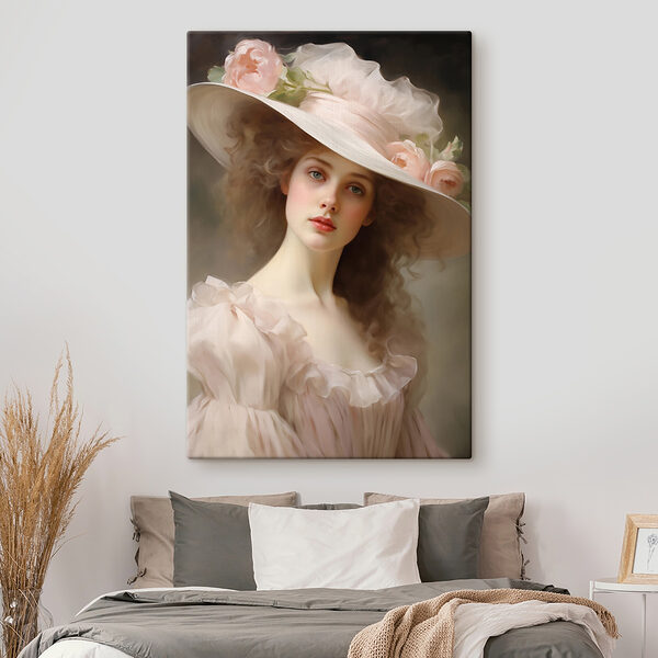 Vrouw met hoed Canvas Schilderijen Vrouw met hoed