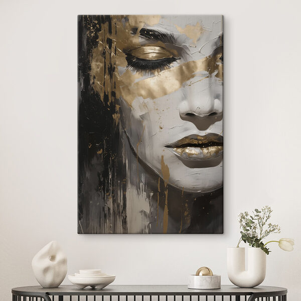 Sereen gezicht met artistieke flair Canvas Schilderijen Sereen gezicht met artistieke flair