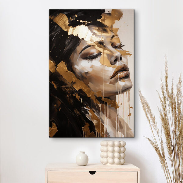 Elegante schoonheid met artistieke flair Canvas Schilderijen Elegante schoonheid met artistieke flair