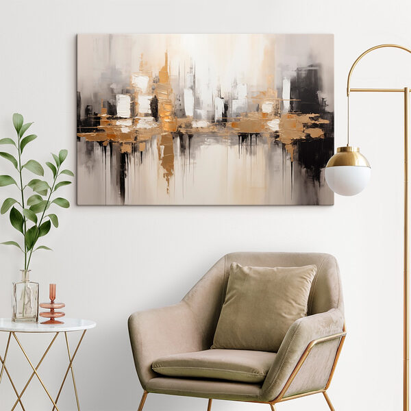 Schilderij van een stad Canvas Schilderijen Schilderij van een stad