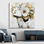 Canvas Schilderijen Vrouw met bloemen in haar haar