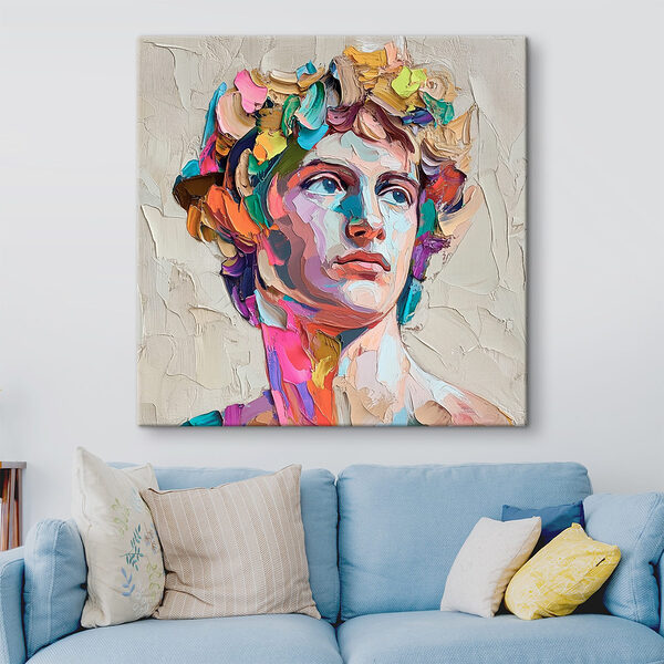 Schilderij van een man’s hoofd Canvas Schilderijen Schilderij van een man’s hoofd